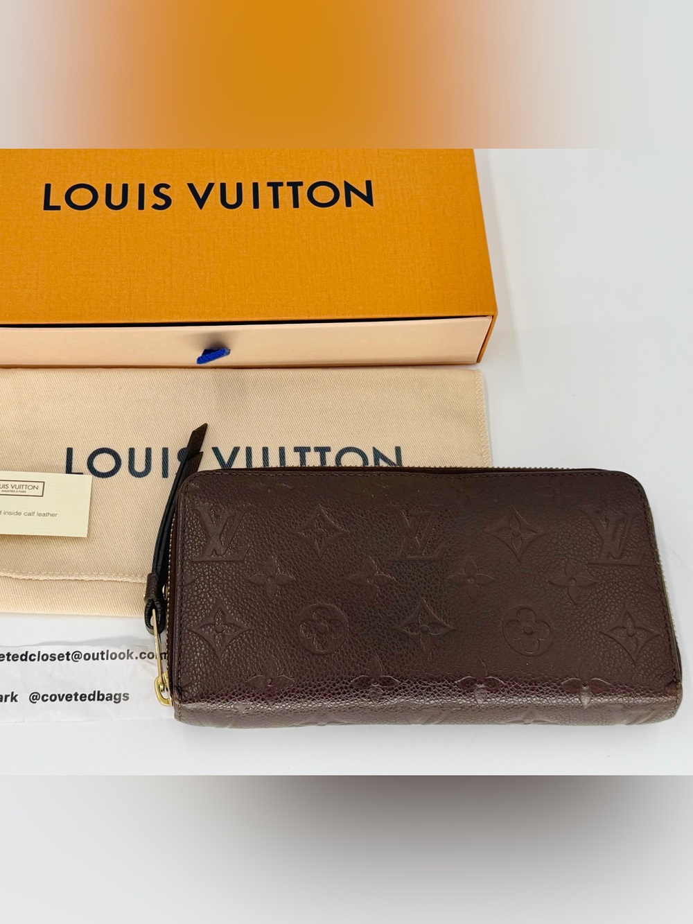 Authentic LV Chocolate Brown Empriente Zippy Wallet w/Box and Dust Bag - Picture 2 of 13